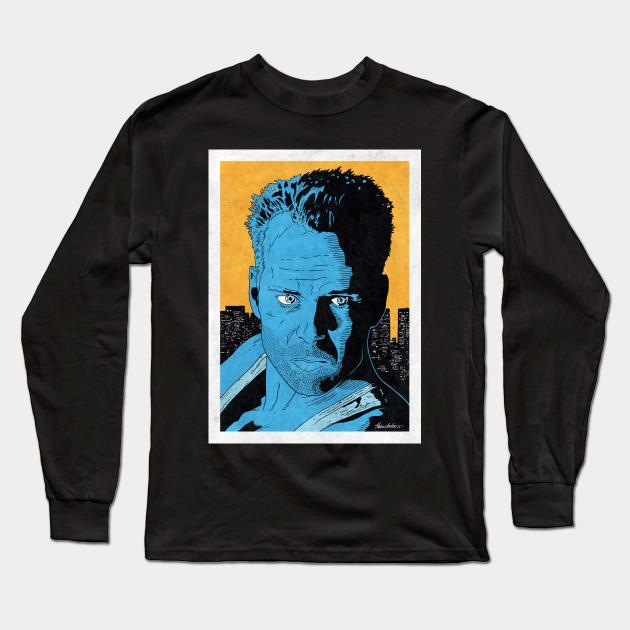 JOHN McCLANE - Die Hard (Pop Art) Long Sleeve T-Shirt by Famous Weirdos